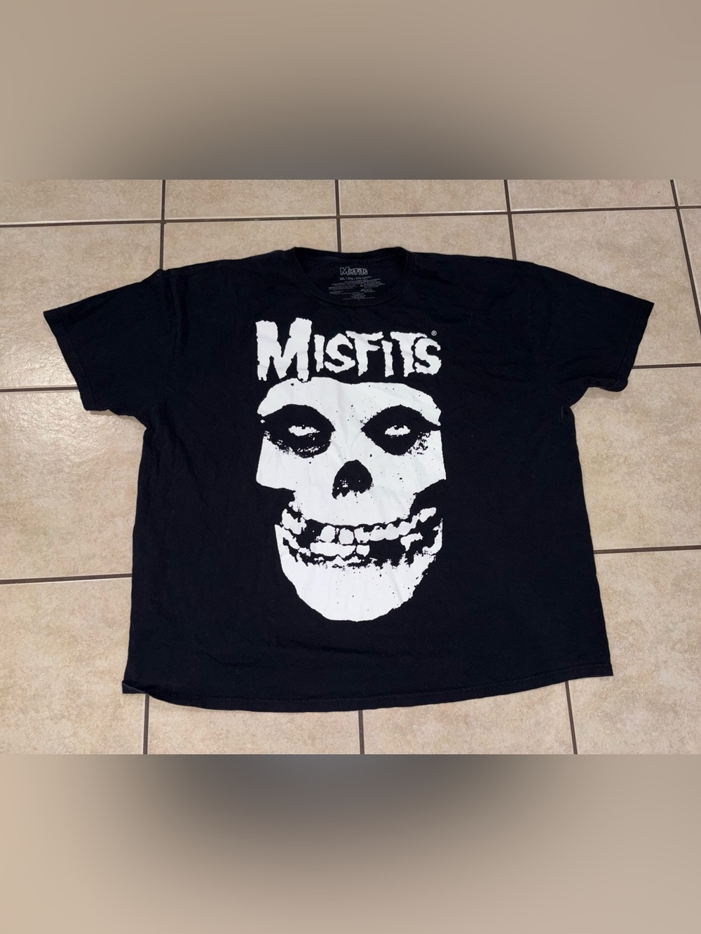 Misfits Black Graphic Skull Band Tee 3XL Men's